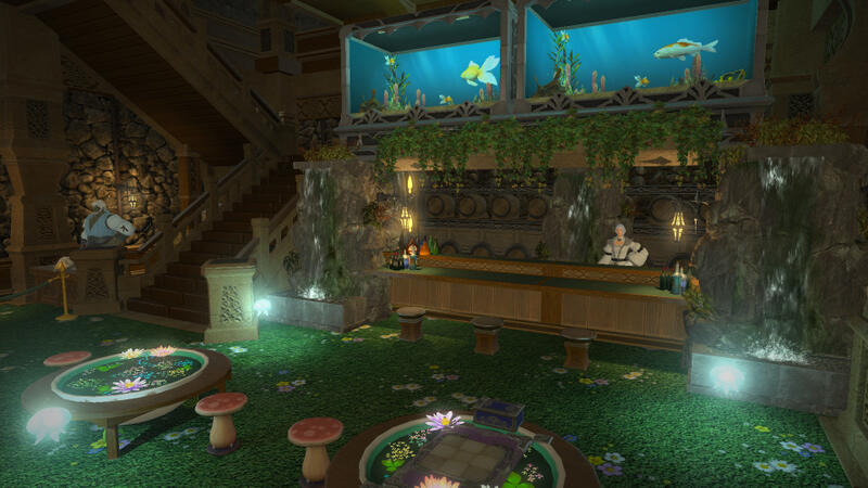 Basement - Aquarium Bar (fed by the first floor grotto)